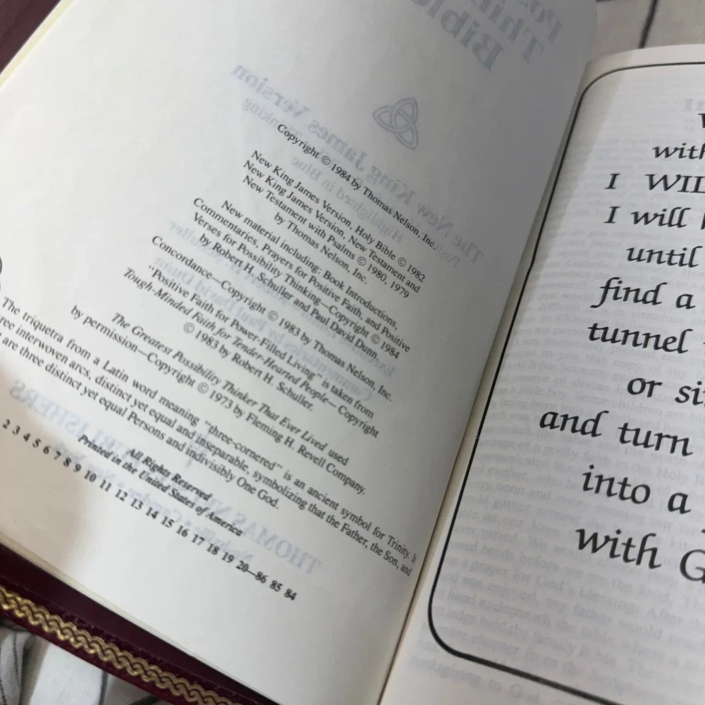 Thomas Nelson Holy Bible NKJV Burgundy Leather Possibility Thinkers Edition 1984